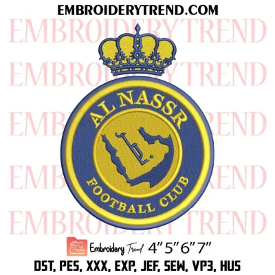 FC Al Nassr Logo Embroidery Design, Football Al Nassr Fan Machine Embroidery Digitized Pes Files
