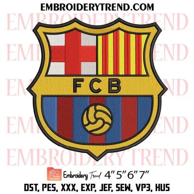 FC Barcelona Logo Embroidery Design, Football Barcelona Fan Machine Embroidery Digitized Pes Files