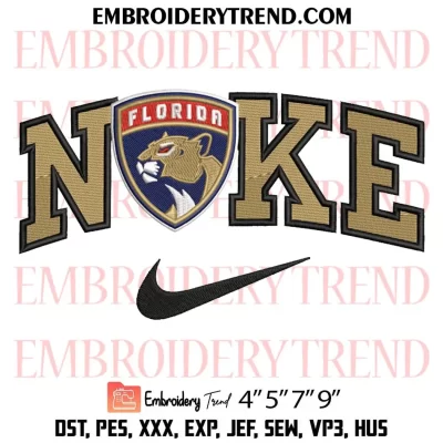 Florida Panthers X Nike Embroidery Design, NHL Florida Panthers Machine Embroidery Digitized Pes Files