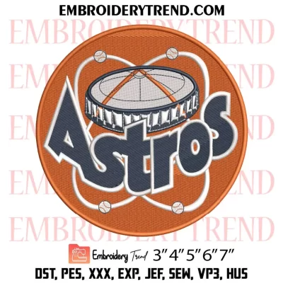 Houston Astros Logo 1977-1993 Embroidery Design, Houston Astros MLB Machine Embroidery Digitized Pes Files