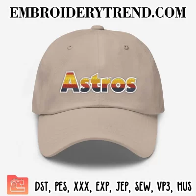 Houston Astros Rainbow Embroidery Design, Astros Baseball Machine Embroidery Digitized Pes Files