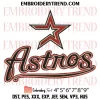 Houston Astros MLB Embroidery Design, Baseball Machine Embroidery Digitized Pes Files