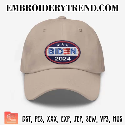 Joe Biden 2024 Embroidery Design, Biden Logo Machine Embroidery Digitized Pes Files