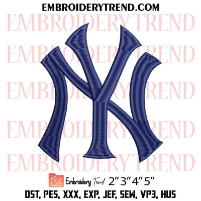 New York Yankees Logo Embroidery Design, MLB NY Yankees Machine Embroidery Digitized Pes Files