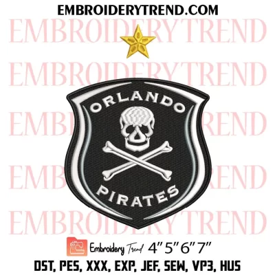 FC Orlando Pirates Circle Logo Embroidery Design, Football Orlando Pirates Fan Machine Embroidery Digitized Pes Files