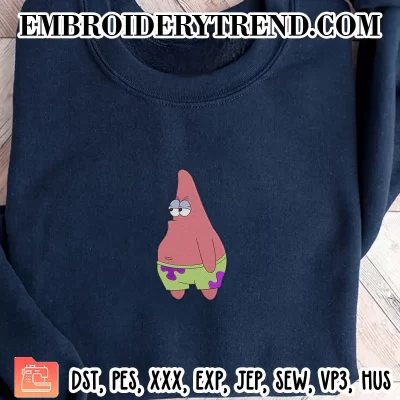 Patrick Star Embroidery Design, SpongeBob SquarePants Machine Embroidery Digitized Pes Files