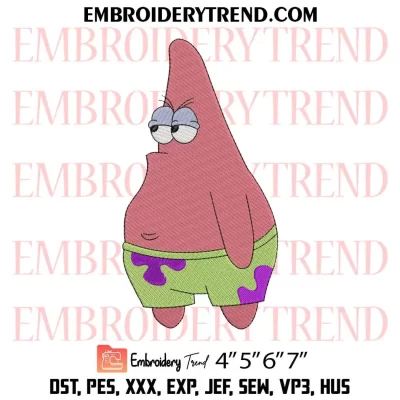 Patrick Star Embroidery Design, SpongeBob SquarePants Machine Embroidery Digitized Pes Files