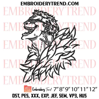 Pattern Doflamingo Embroidery Design, One Piece Anime Machine Embroidery Digitized Pes Files
