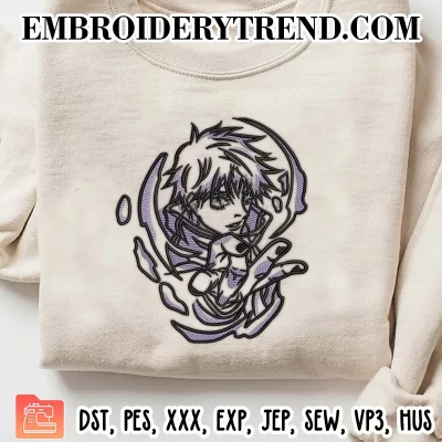 Pattern Gojo Satoru Embroidery Design, Jujutsu Kaisen Anime Machine Embroidery Digitized Pes Files