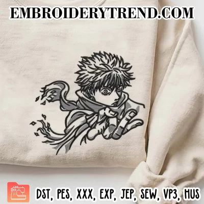 Pattern Satoru Gojo Embroidery Design, Anime Jujutsu Kaisen Machine Embroidery Digitized Pes Files