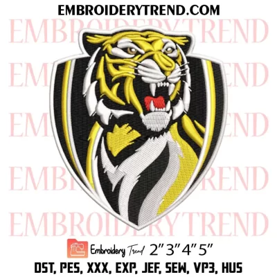 Richmond Football Club Embroidery Design, AFL Richmond Tigers Machine Embroidery Digitized Pes Files