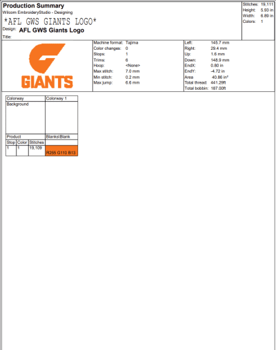 AFL GWS Giants Logo Embroidery Design, GWS Giants Football Club Machine Embroidery Digitized Pes Files