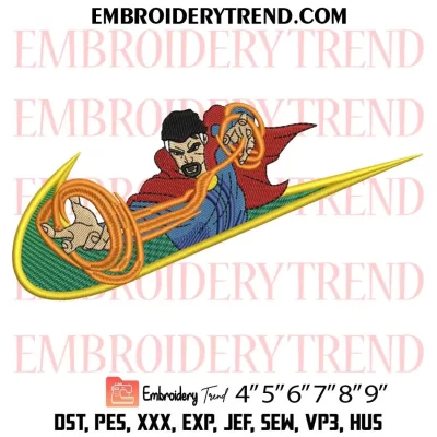 Swoosh Doctor Strange Embroidery Design, Movie Marvel Machine Embroidery Digitized Pes Files