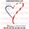 American Flag Heart Embroidery Design, Happy 4th of July Machine Embroidery Digitized Pes Files