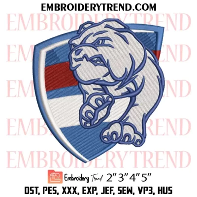Western Bulldogs Football Club Embroidery Design, AFL Logo Machine Embroidery Digitized Pes Files