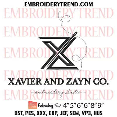 Xavier And Zayn Co EMB Embroidery Design, Custom Machine Embroidery Digitized Pes Files