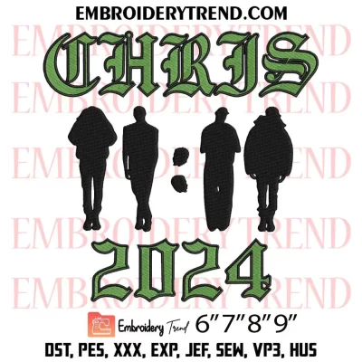 Chris Embroidery Design, Chris Brown Music Machine Embroidery Digitized Pes Files