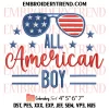 All American Girl Embroidery Design, 4th of July Machine Embroidery Digitized Pes Files