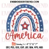 All American Girl Embroidery Design, 4th of July Machine Embroidery Digitized Pes Files
