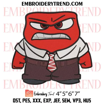 Anger Inside Out 2 Embroidery Design, Disney Anger Machine Embroidery Digitized Pes Files