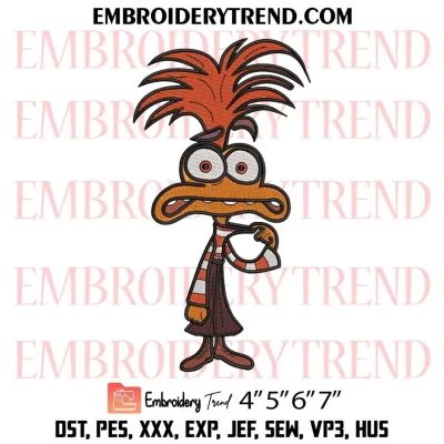 Anxiety Inside Out 2 Embroidery Design, Disney Anxiety Machine Embroidery Digitized Pes Files