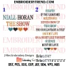 Niall Horan The Show List Of Songs Embroidery Design, Niall Horan Album Fans Machine Embroidery Digitized Pes Files