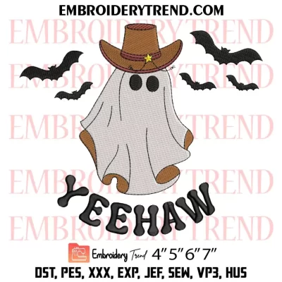 Nike Cowboy Ghost Embroidery Design – Halloween Embroidery Digitizing File
