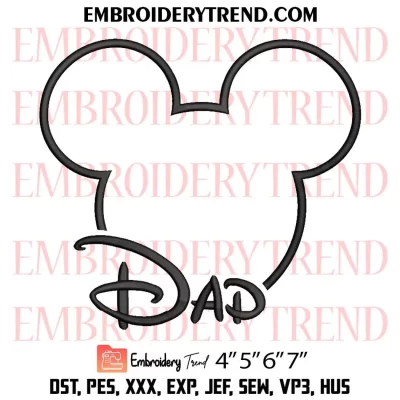 Mom Minnie Head Embroidery Design, Disney Family Machine Embroidery Digitized Pes Files