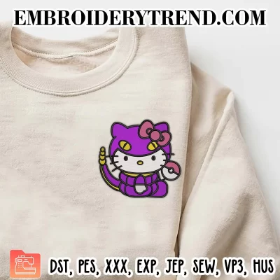 Ekans Hello Kitty Embroidery Design, Kitty As Pokemon Machine Embroidery Digitized Pes Files