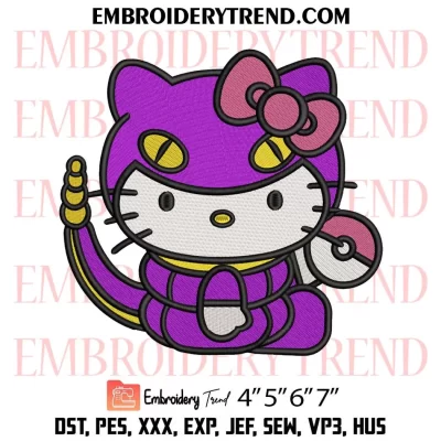 Ekans Hello Kitty Embroidery Design, Kitty As Pokemon Machine Embroidery Digitized Pes Files