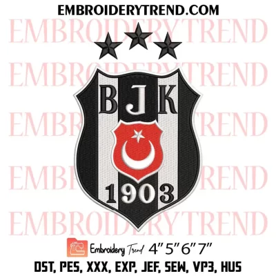 FC Besiktas Logo Embroidery Design, Football Besiktas Fan Machine Embroidery Digitized Pes Files