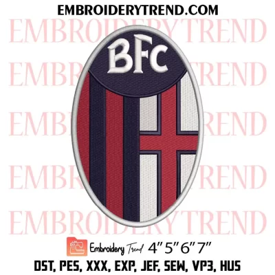 FC Bologna Logo Embroidery Design, Football Bologna 1909 Fan Machine Embroidery Digitized Pes Files