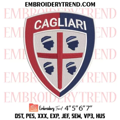 FC Cagliari Calcio Logo Embroidery Design, Football Cagliari Calcio Fan Machine Embroidery Digitized Pes Files