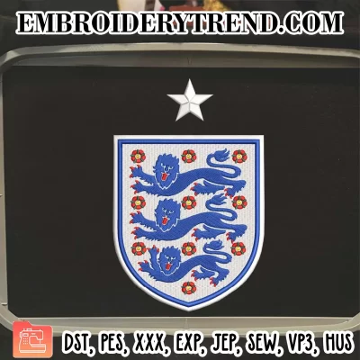 FC England Logo Embroidery Design, England Nation Football Team Machine Embroidery Digitized Pes Files