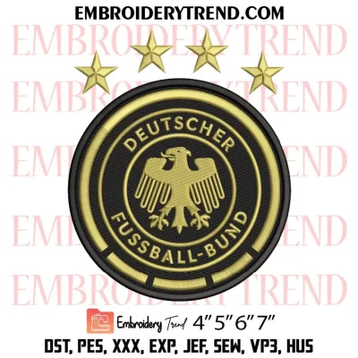 FC Germany Logo Embroidery Design, Germany National Football Team Machine Embroidery Digitized Pes Files