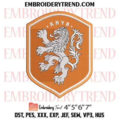 Netherlands National Football Team Embroidery Design, KNVB Soccer Machine Embroidery Digitized Pes Files