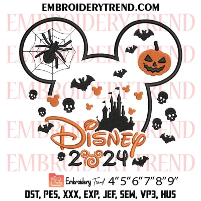 Halloween Disney 2024 Mickey Minnie Head Embroidery Design, Couple Gift Halloween Machine Embroidery Digitized Pes Files
