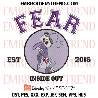 Inside Out Fear Est 2015 Embroidery Design, Inside Out 2 Machine Embroidery Digitized Pes Files