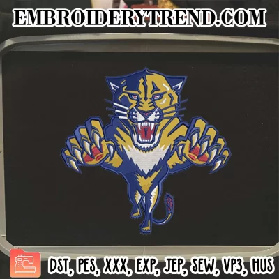 NHL Florida Panthers Embroidery Design, Hockey Sport Logo Machine Embroidery Digitized Pes Files