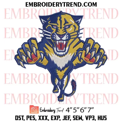 2024 Stanley Cup Champions Florida Panthers Embroidery Design, Florida Panthers Logo Machine Embroidery Digitized Pes Files