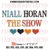 Niall Horan Hello Lovers Embroidery Design, Flower Smiley Niall Horan Machine Embroidery Digitized Pes Files