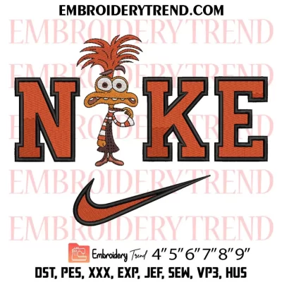 Nike Anxiety Inside Out 2 Embroidery Design, Anxiety Disney Machine Embroidery Digitized Pes Files