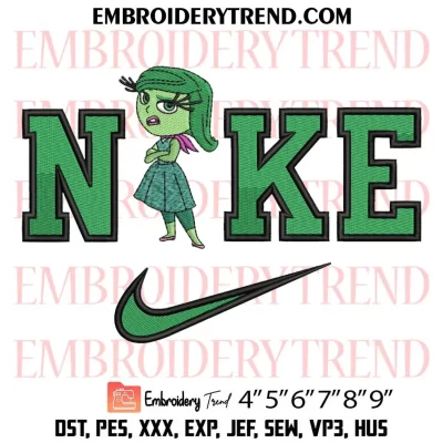 Nike Disgust Inside Out 2 Embroidery Design, Disgust Disney Machine Embroidery Digitized Pes Files