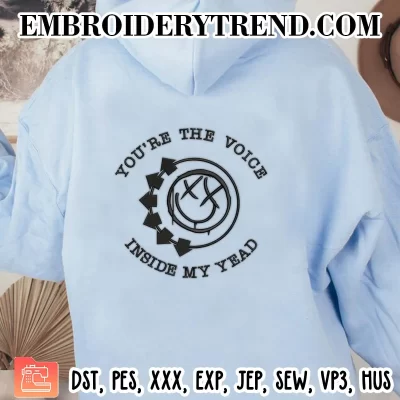 You’re The Voice Inside My Head Embroidery Design, Blink 182 I Miss You Machine Embroidery Digitized Pes Files