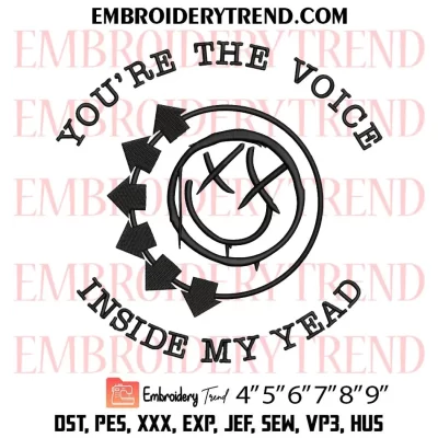 You’re The Voice Inside My Head Embroidery Design, Blink 182 I Miss You Machine Embroidery Digitized Pes Files