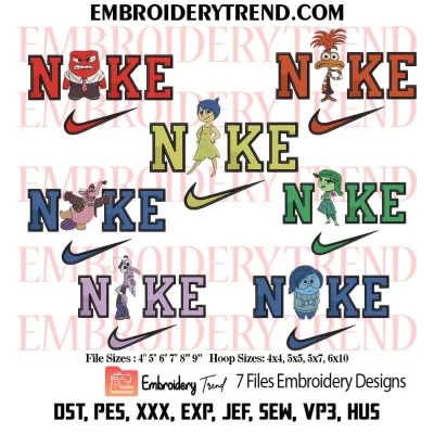 Nike Sadness Inside Out 2 Embroidery Design, Sadness Disney Machine Embroidery Digitized Pes Files