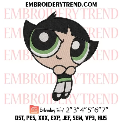 Buttercup Cartoon Embroidery Design, The Powerpuff Girls Machine Embroidery Digitized Pes Files