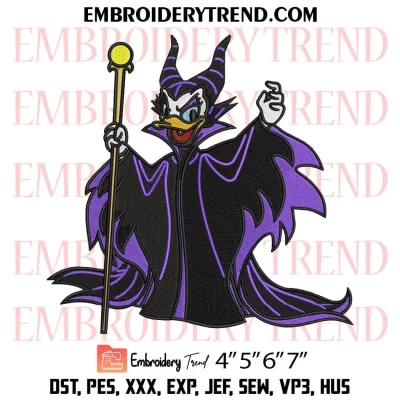 Daisy Duck Maleficent Embroidery Design, Disney Halloween Machine Embroidery Digitized Pes Files