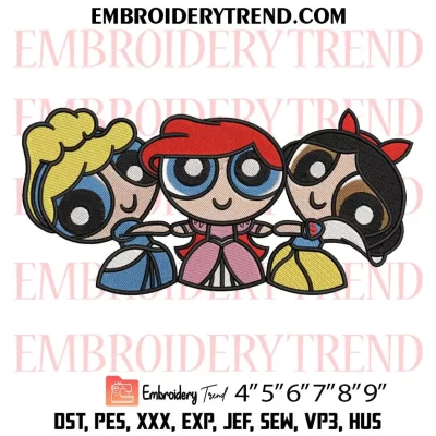 The PowerPuff Girls Funny Embroidery Design, Cartoon Machine Embroidery Digitized Pes Files