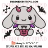 Hello Kitty Pink Mummy Embroidery Design, Pink Pumpkin Halloween Machine Embroidery Digitized Pes Files